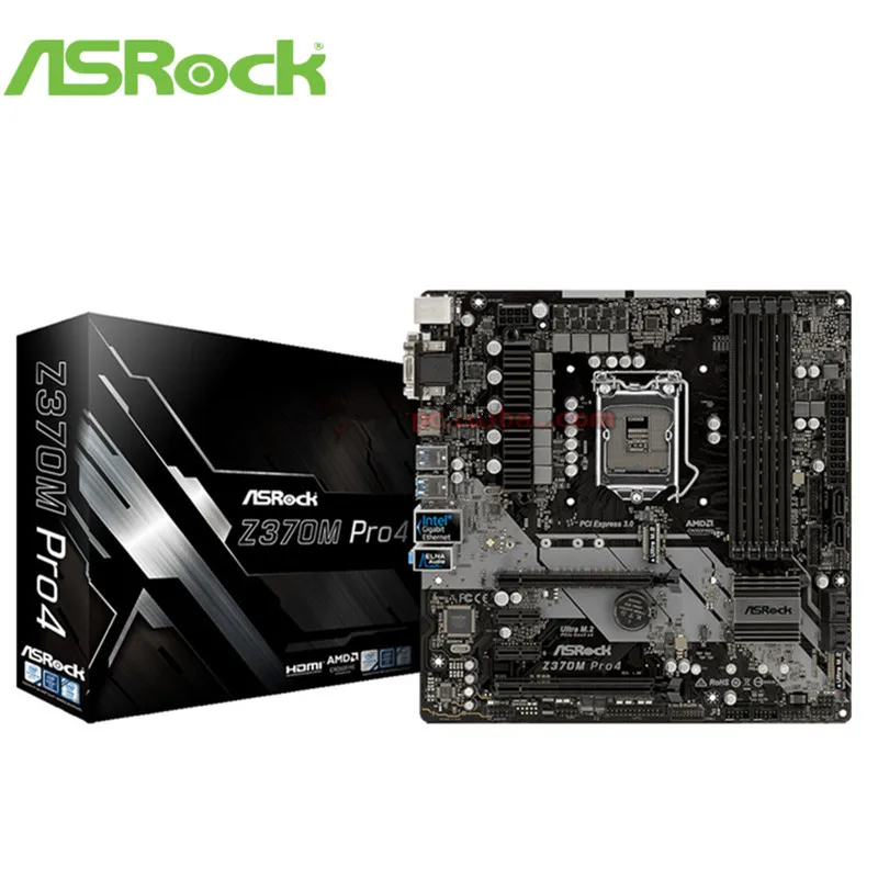 ASROCK Z370M PRO4 восьмого поколения материнская плата Micro ATX DDR4 поддержка i7-8100 8600 K