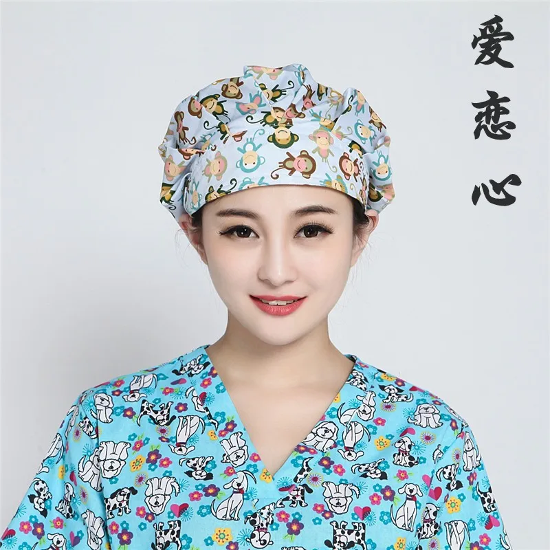 new fashion Doctor cap print hospital surgery cap male nurse cap