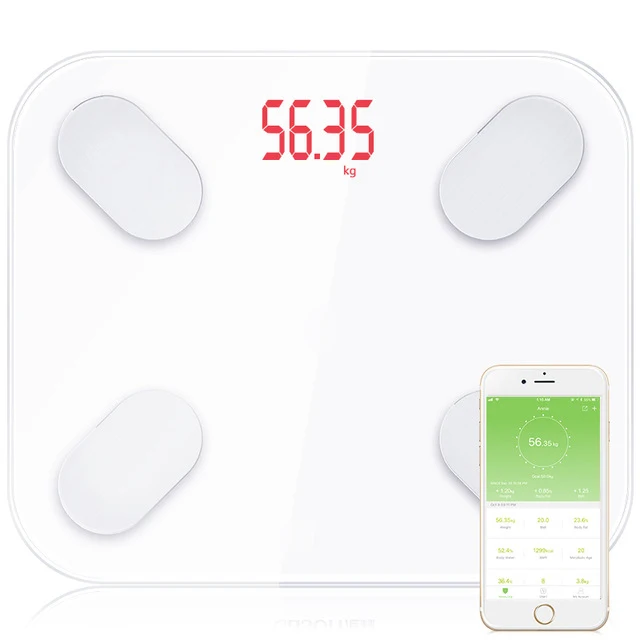 Весы напольные весы Здоровый умный электронный светодиодный цифровой вес s весы со шкалой машина для ванной баланс Bluetooth приложение - Цвет: White