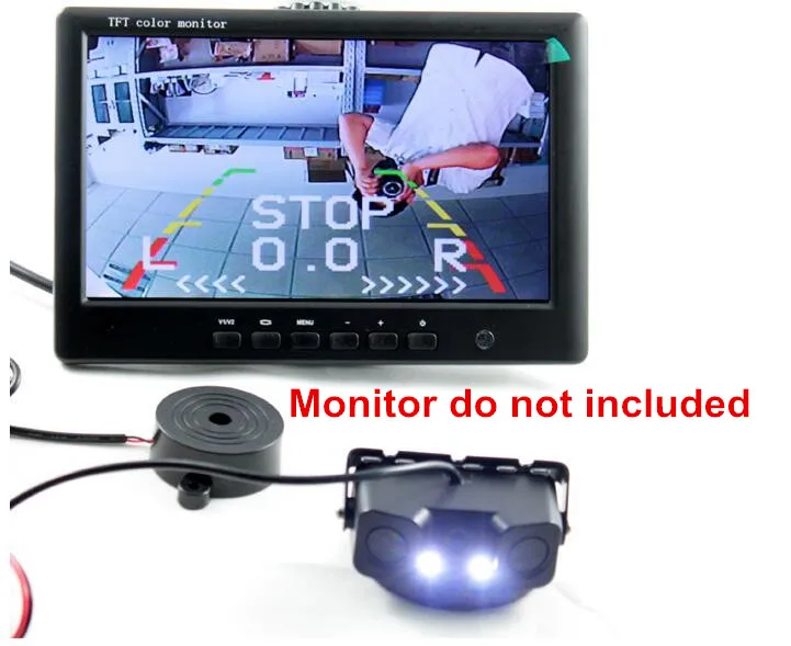 

no holes parking sensor 2 sensor plate + 1 wide angle camera car parking detector auto video parking camera system