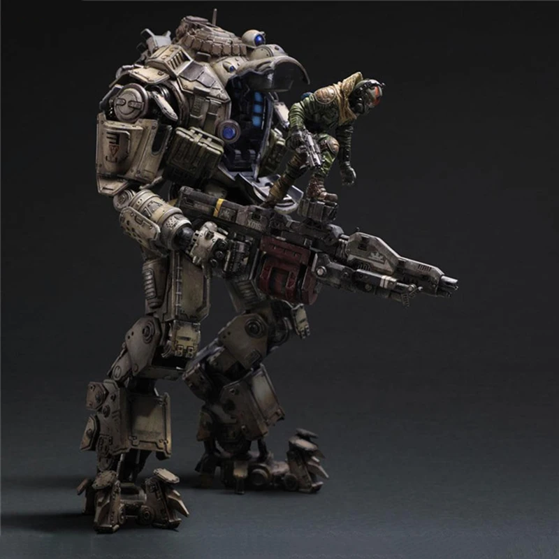 

28cm Action figure Play Arts Kai Atlas&Pilot Titanfall Armor Robot Action Figure PVC Movable figure Model toys CHN Toy Statue