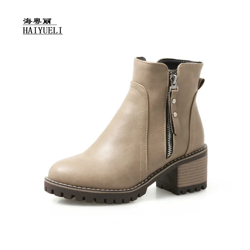 

Fashion Women's Shoes Autumn Winter Boots Thick Heel High Heels Shoes Ankle Boots