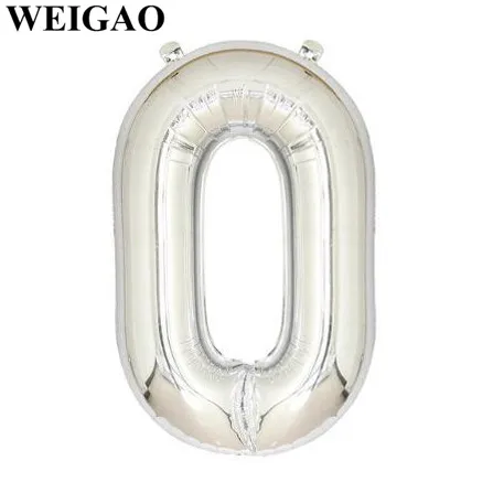 1Pc 40inch Giant 0-9 Birthday Number Balloons Digit Foil Balloon Wedding Anniversary Decorations Helium Balon Birthday Supplies - Цвет: Silver 0