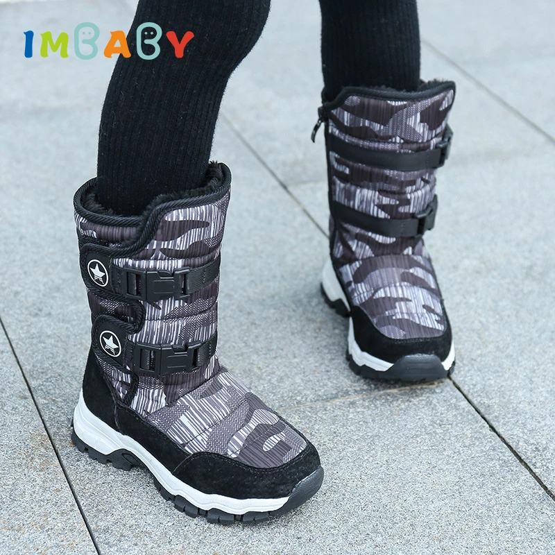 

IMBABY Children's Winter Shoes Children's Winter Boots Children's Rubber Shoes Non-slip Thickening Kids Cotton Boots Sloffen