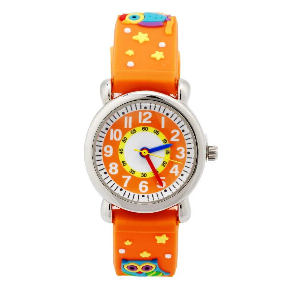 

New 3D cartoon Owl Quartz Clock Female Popular Relogio Wristwatches children Silicone band Fashion Watch