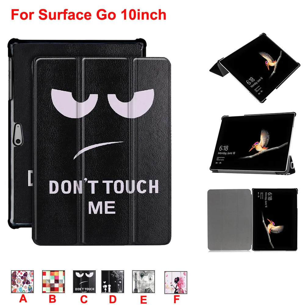 

Luxury Custer Tri-Fold PU+Leather Case Stand Cover For Microsoft Surface Go 10inch Stand Cover Shell Portable Capa Can Holder