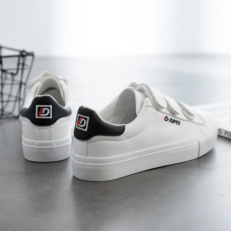 

Woman Shoes 2019 Spring New Fashion Women Shoes Casual High Platform Leather Simple Women Casual White Shoes Sneakers