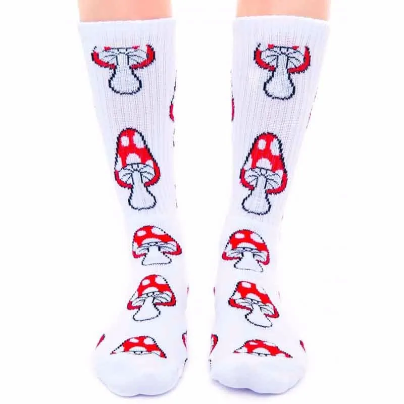 Новые модные носки в стиле ретро с рисунком грибов для мужчин и женщин, высококачественные хлопковые Элитные Носки в стиле хип-хоп, мужские брендовые носки