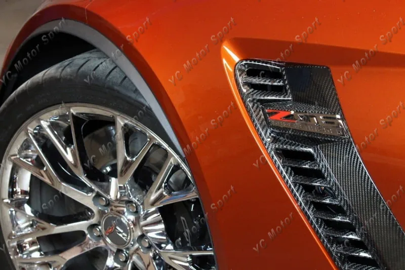 2014-2019 Chevrolet Corvette C7 Z06-Style Front Fender Vents CF (102)