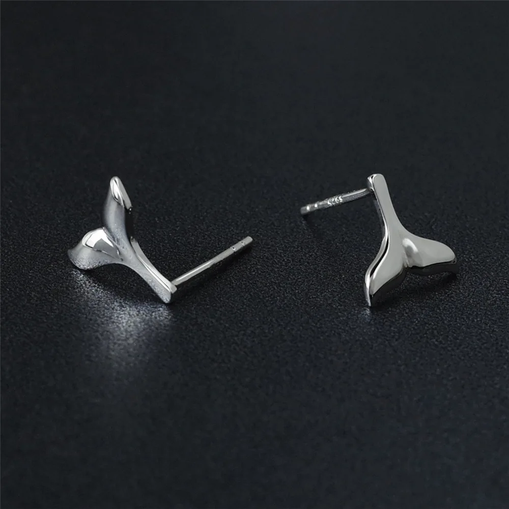 Mermaid earring 100% 925 Sterling silver Jewelry fashion Hypoallergenic Stud earrings for women gift