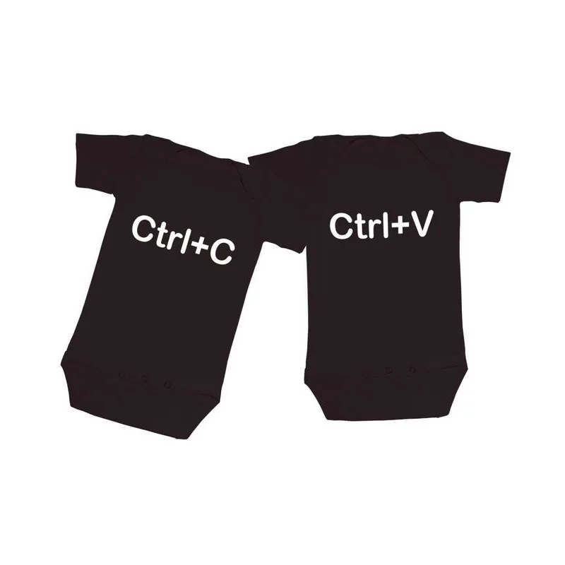  YSCULBUTOL Born Together Friends CTRL+C CTRL+V Outfit Cute And Funny A Set Twins Baby Bodysuit New 