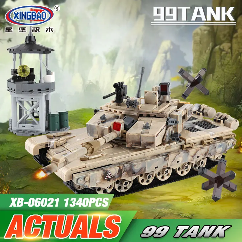 

XINGBAO 06021 1340PCS Military Series The 99 Tank Set Building Blocks Bricks Tank Model Car Model Kid Toys As Christmas Gifts