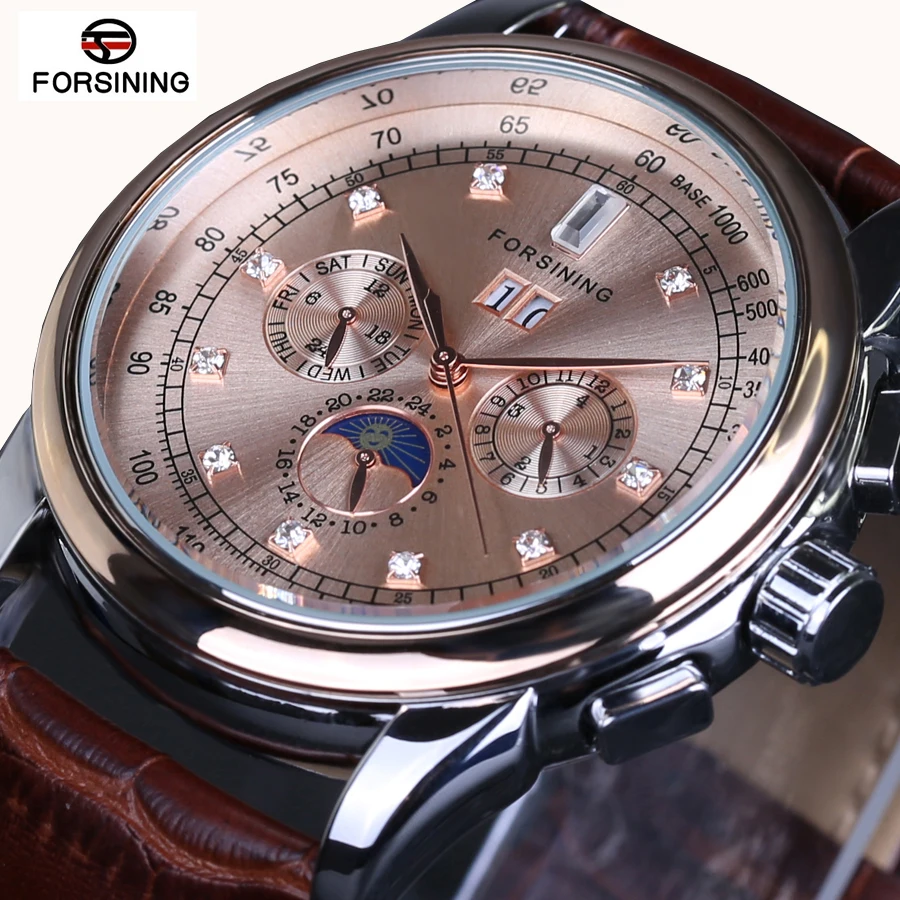 FORSINING Марка Модные Мужские Часы Relogios Masculino Топ Tourbillon Автоматическая Механическая