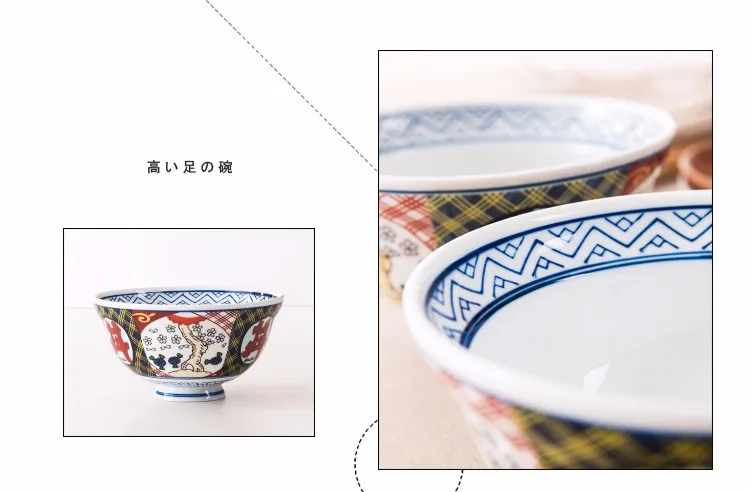 6 дюймов Япония Zakka Стиль Керамическая ГОВЯЖЬЯ лапша большие миски для супа глазурованная цветочный принт 585 мл фарфоровая посуда миска столовые приборы