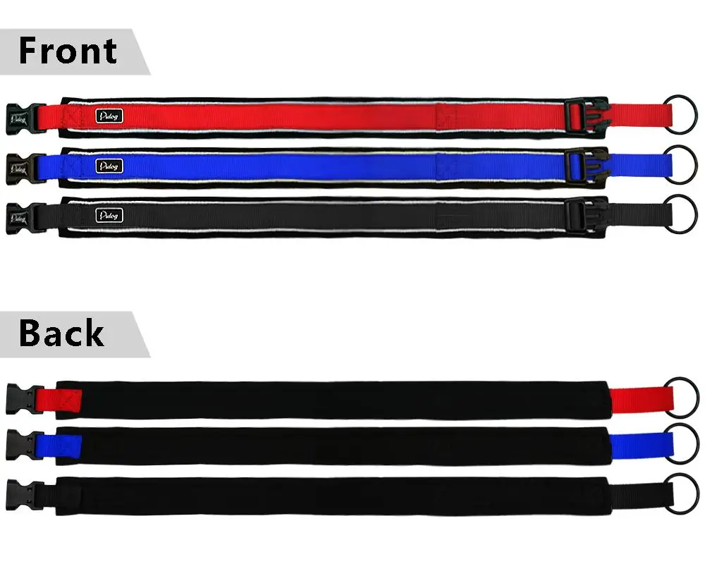 Регулируемый Комфорт Толщиной Мягкий Нейлоновый Ошейник Светоотражающие Для Маленький Средний Большой Порождает Голубой Красный Черный Sml XL