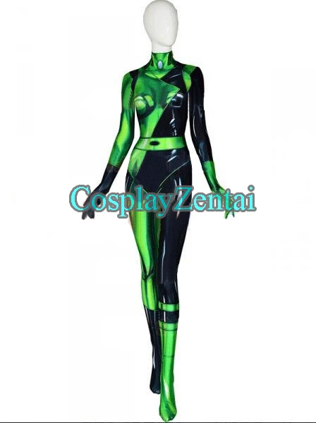 Shego косплей костюм спандекс 3D печать Zentai боди для Хэллоуина|Костюмы аниме| |