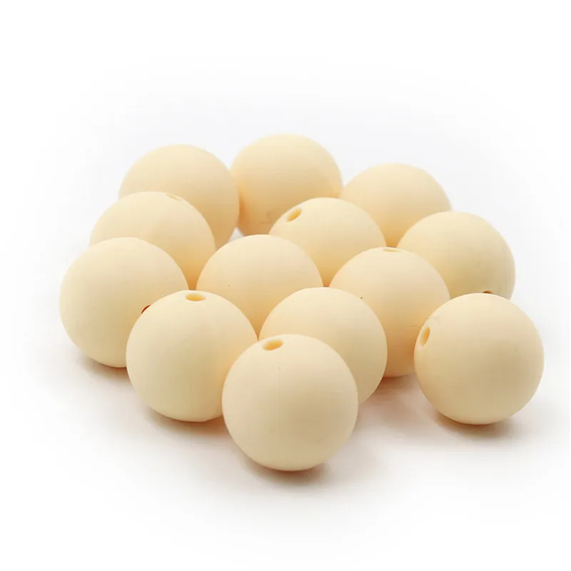 

YUMUZ100pcs Cream Yellow Silicone Beads Round 9-19mm Food Grade Teething Beads Siliconen kralen BPA Free