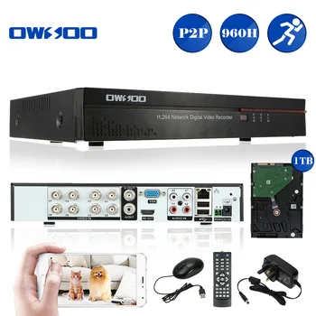 

OWSOO 8CH Channel Full 960H/D1 H.264 HDMI P2P Cloud Network DVR Digital Video Recorder + 1TB Hard Drive Support Audio Record