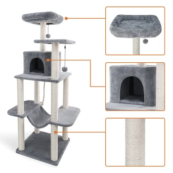 

Ru Fast Delivey Cat Tree Scratcher Animal Funny Scratching Post Climbing Tree Toy Activity Centre Protecting Furniture Pet House