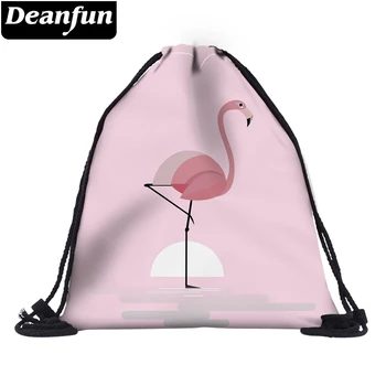 

Deanfun Pink Drawstring Bag 3D Printed Flamingo Fashion Women Schoolbags 60141