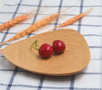 

Japanese style and pure hand carved wooden dish saucer dessert snacks triangular shell plate