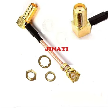 

100pcs Right Angle SMA Jack Female to IPX U.fl IPEX Connector RG178 Cable Pigtail Extension Cable 10cm