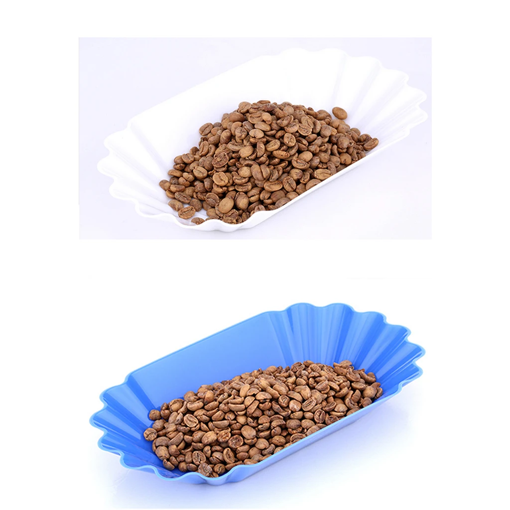 

2 Pieces Reusable Plate Plastic Dish Coffee Beans Cupping Sample Tray Blue + White
