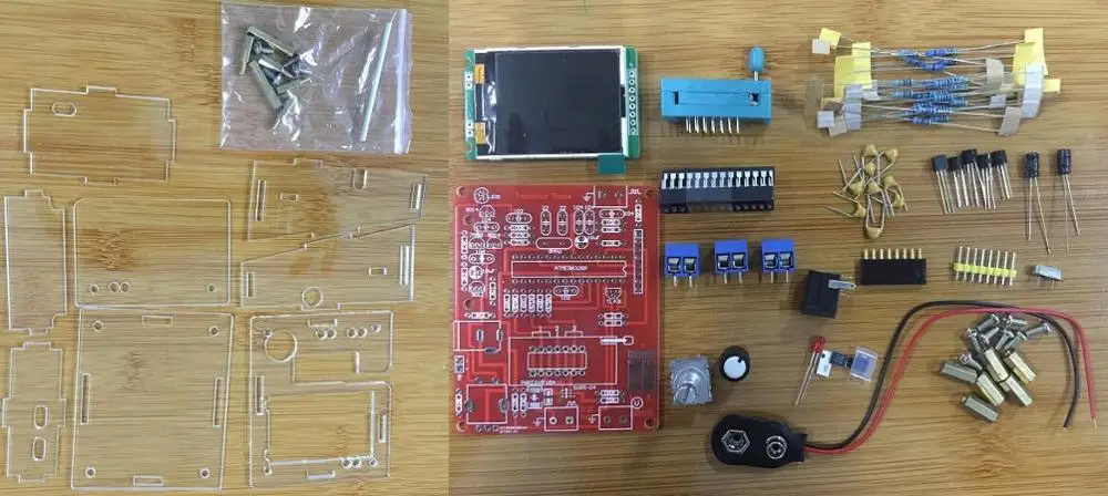 Английский транзистор тест er LCR диод емкость ESR частотомер сопротивление DS18B20 DHT11 IR_decoder тест - Цвет: DIY kits with shell