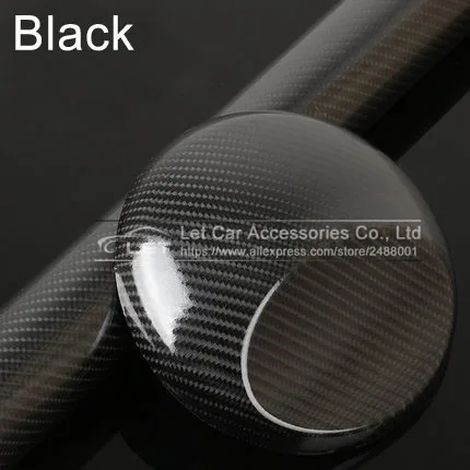 Глянцевая красная виниловая пленка 5D из углеродного волокна для автомобиля - Название цвета: Black