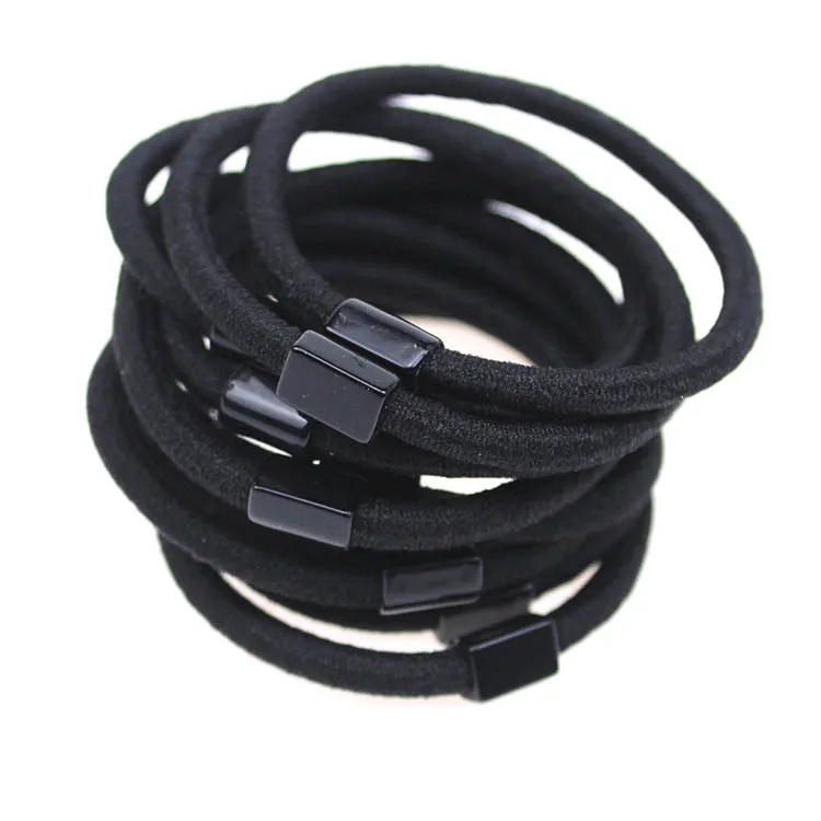 Buy 50pcs/lot Black Color Rope Elastic Hair Ties Girl