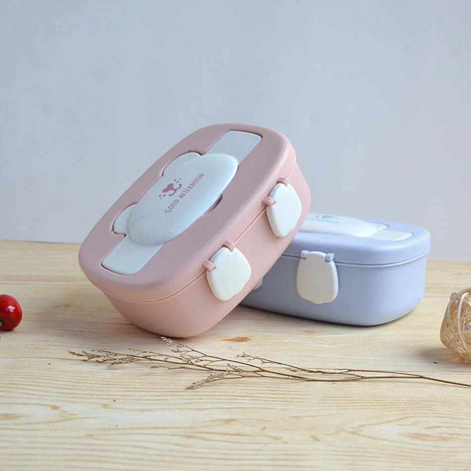 Милый медведь Детский пищевой контейнер Microwavable мальчики девочки школьная коробка для обеда фруктовый салат студентов герметичный ланч бокс