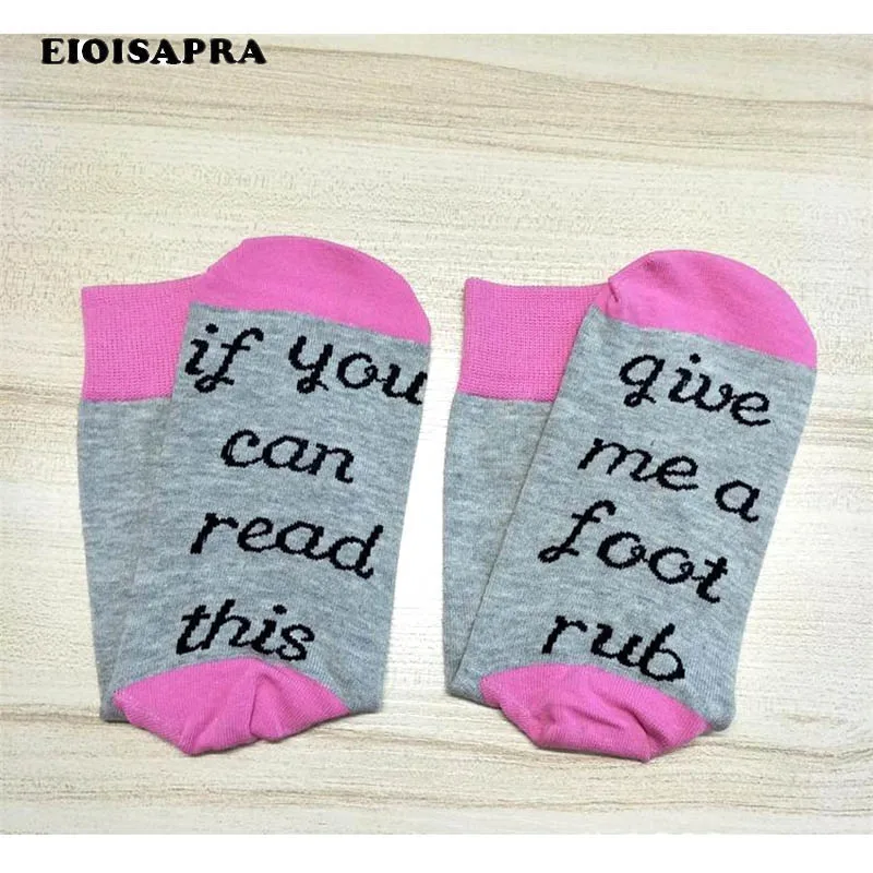 [EIOISAPRA] "если вы можете прочесть это, дайте мне ногу, натирать" буквы творческие забавные носки хип-хоп женские, унисекс носки в американском стиле Calcetines