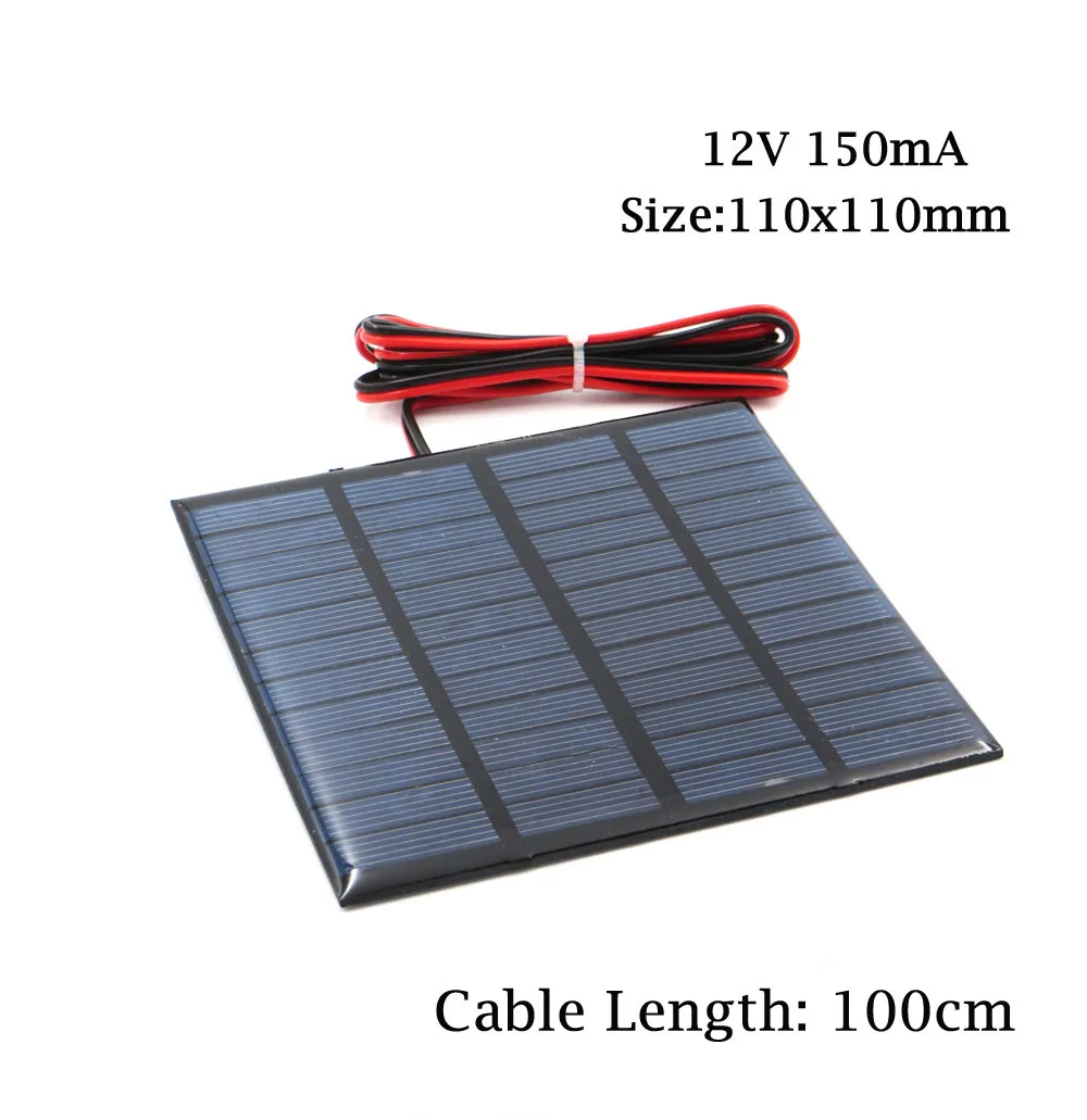 12V 150mA DC 12 В Солнечная Панель зарядное устройство Мини Солнечная система DIY для батареи сотового телефона автобуса автомобиля 1,8 Вт 1,92 Вт 2 Вт 2,5 Вт 3 Вт 1,5 Вт 5 Вт - Цвет: 12V 150mA