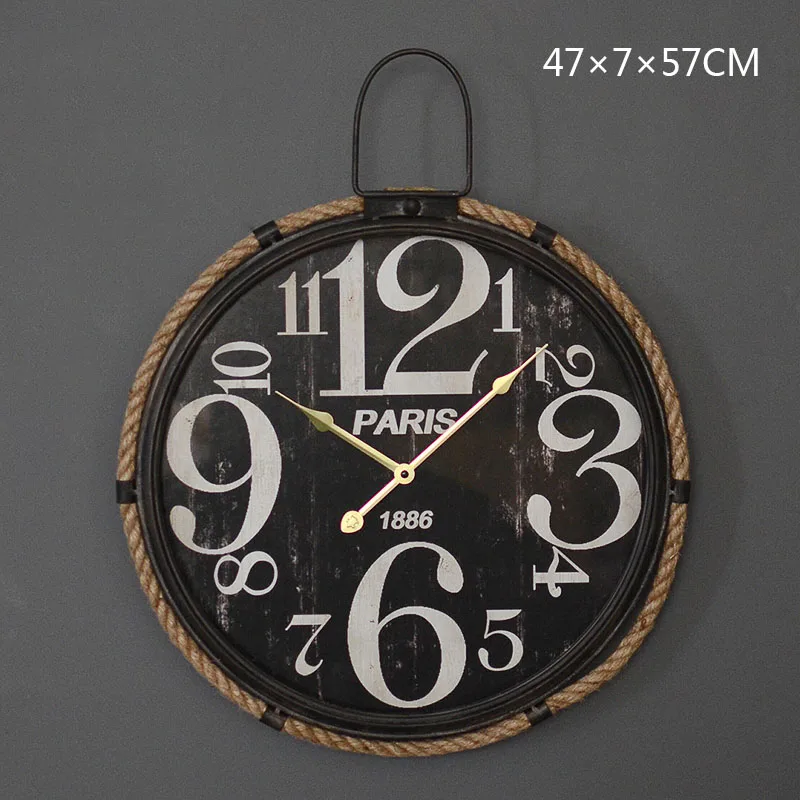 

Wall Clocks Decoration Personality Home Decor Gift Retro Black White Large Digital Wall Clock Industrial Style Watch Living Room