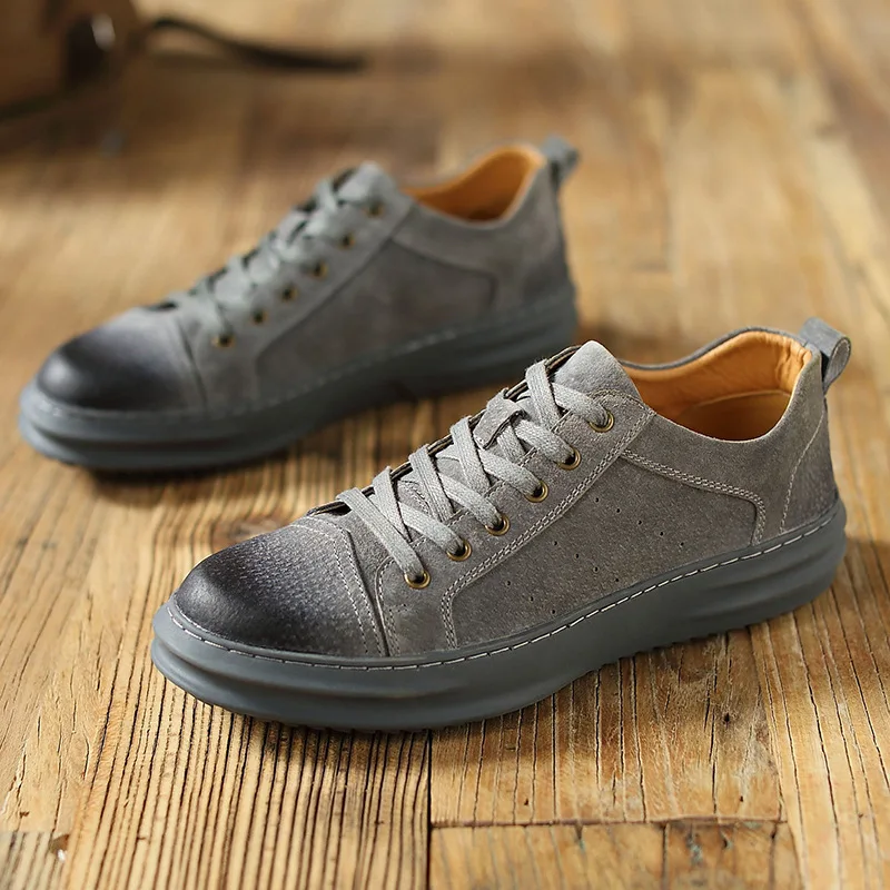 Роскошная обувь; мужские дизайнерские кроссовки; Мужская обувь; обувь из натуральной кожи; мужская повседневная обувь; KA421 - Цвет: Серый