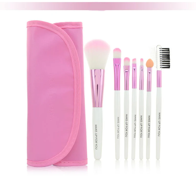 7 Pcs Natural Eye Makeup Brushes Tool Set Cosmetic Foundation Make Up Brushes Bag Eyeshadow Eyebrow Eyelash Lip Brush Beauty Kit (7)