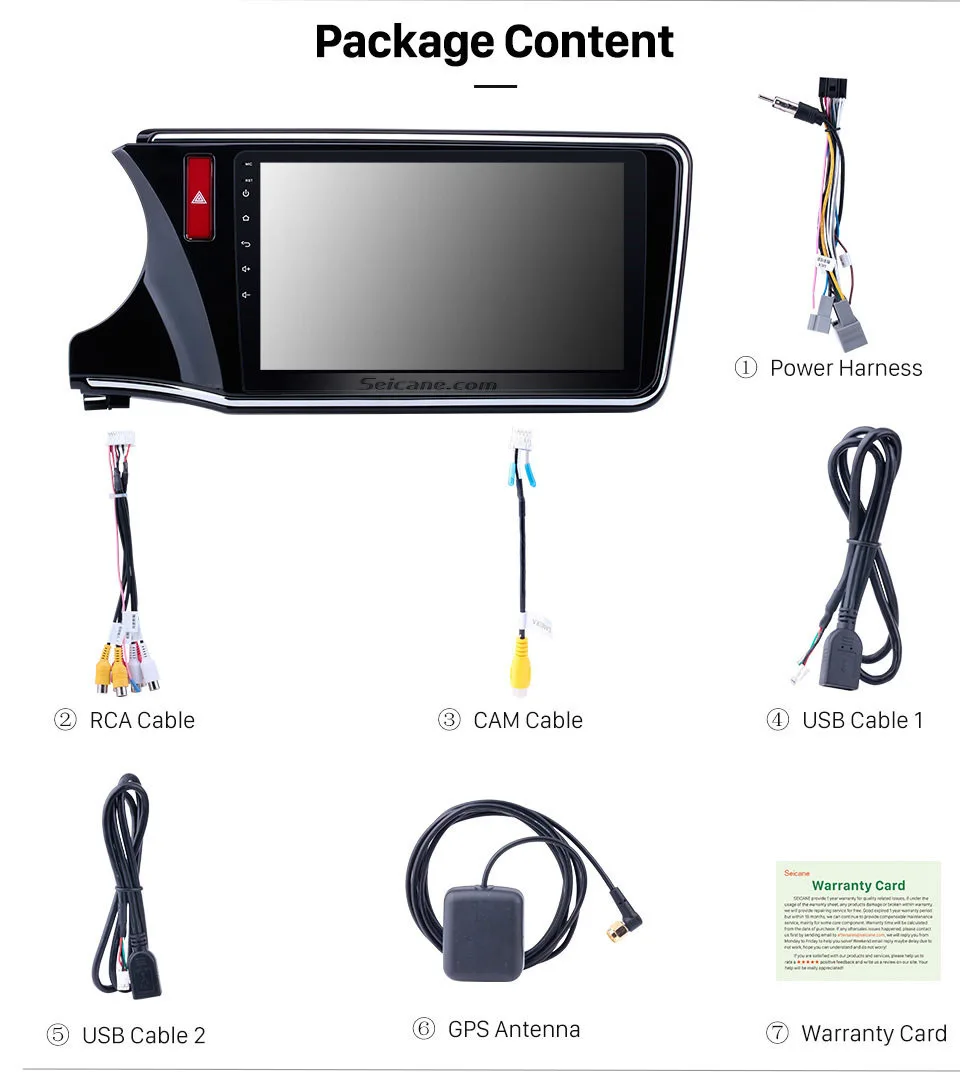 Top Seicane Android 6.0/7.1/8.1 10.1" Car Radio GPS Navigation Multimedia Player Head Unit For 2014 2015 2016 2017 Honda CITY LHD 17