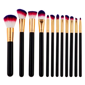 

12Pcs/set Profession Face Contour Wood Handle Foundation Blush Contour Eye Shadow Eyeliner Concealer Brushes Make Up Tools Kit