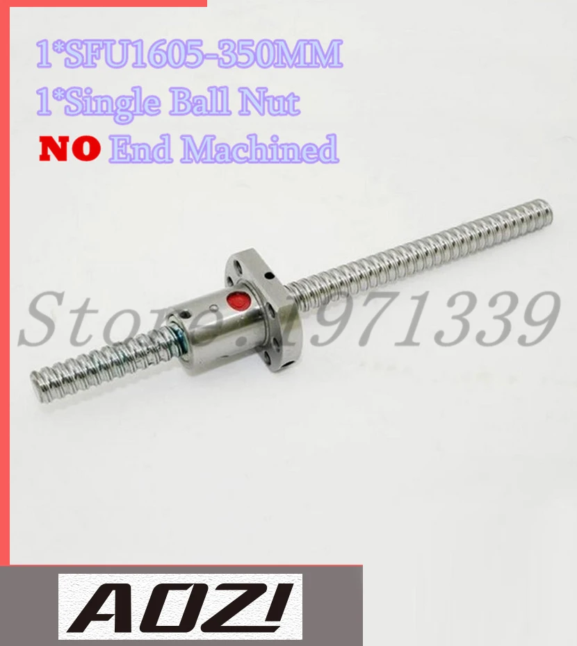 

New SFU1605 350mm Ball Screw Set : 1pc Ballscrew RM1605 350mm+1pc SFU1605 Ball Nut CNC Part Free Shipping