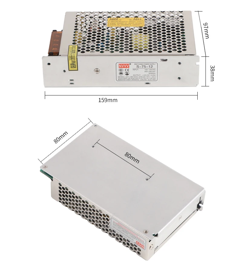 12v импульсный источник питания s-75-12v6.25a Вход ac 220V 110V Выход dc 12v6. 25a