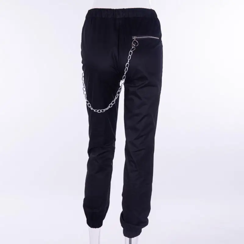 Women's Cool Chain Decorated Harem Pants Display 6