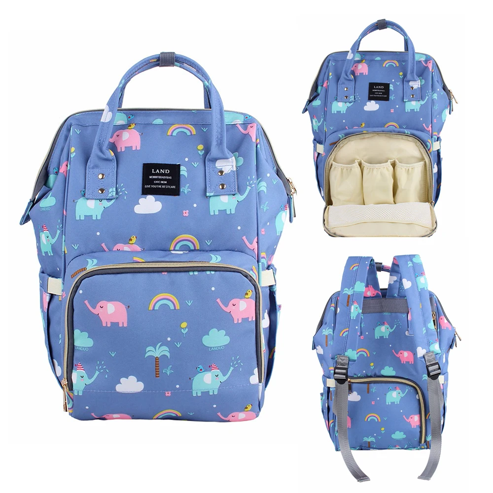 

LAND Cartoon Diaper Bag Large Capacity Baby Nappy Bags Brand Quality Nursing Bag Fashion Travel Backpack Baby Care Mom Handbag