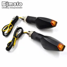 BJMOTO motocicleta de par Universal 14 Super brillante luces LED de señal de giro luz intermitente ámbar indicadora lámpara fácil de instalar SL-069S