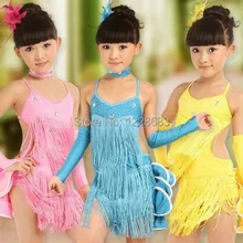 Новое поступление девушки дети горный хрусталь Fringe Холтер Плиссированные Черлидинг юбка/свинга Платья/качели юбка для танцев