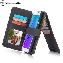 For Samsung Galaxy Note 5/Note5/N9200 Retro Quality Leather Case with Zipper Wallet Card Multifunction Magnetic Phone Back Cover