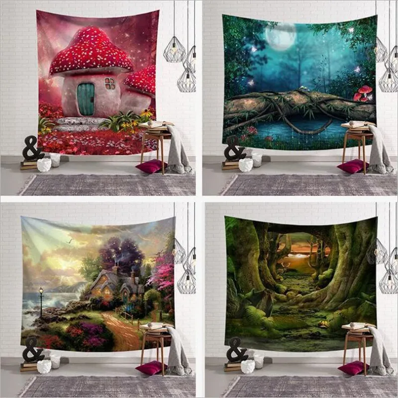 Beautiful Natural Forest Printed Large Wall Tapestry Hippie Wall