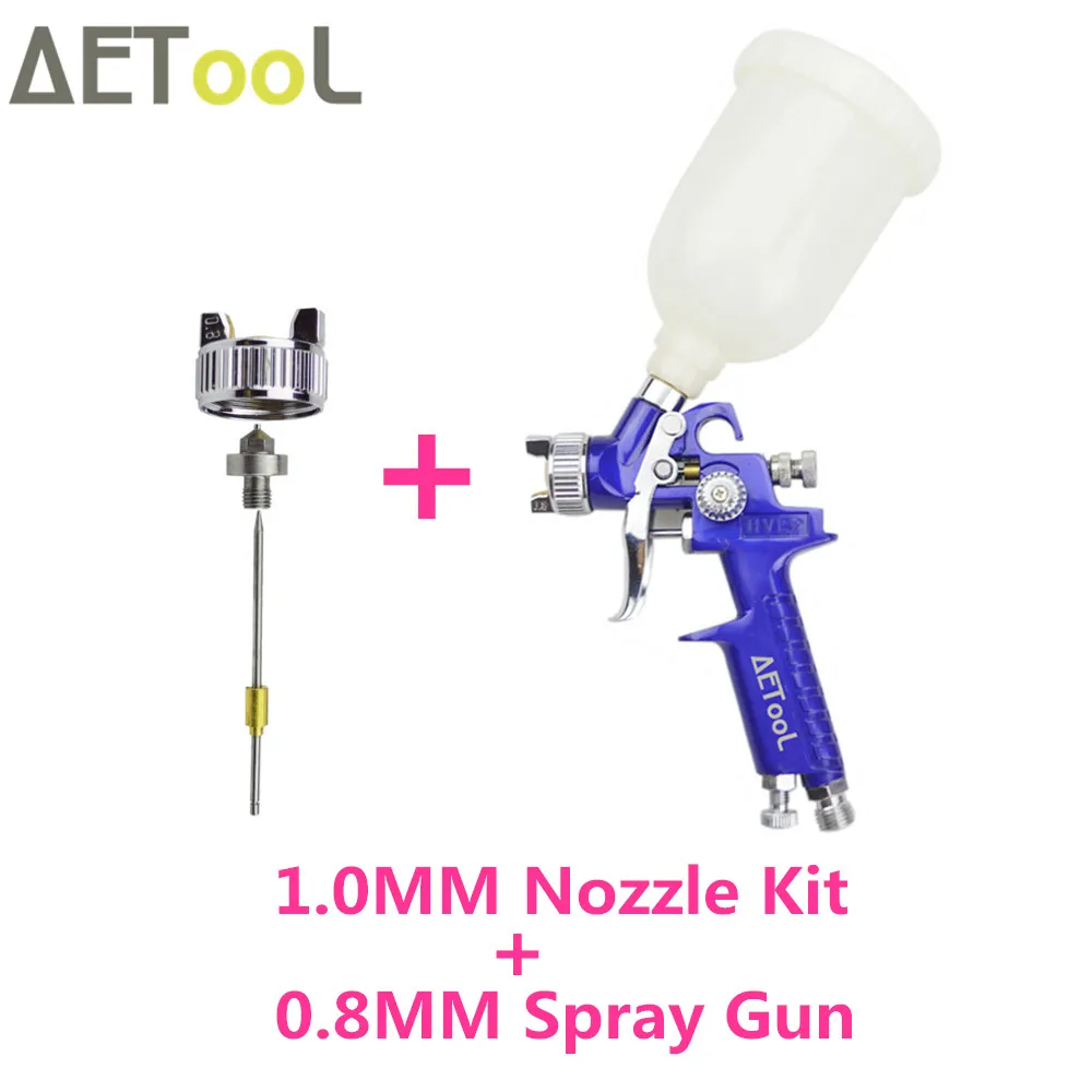 SET 3 Набор для замены сопла aecool 0,8 мм/1,0 мм+ профессиональный распылитель HVLP мини-распылитель Аэрограф 300 мл горшок для окрашивания автомобиля - Цвет: SET 3