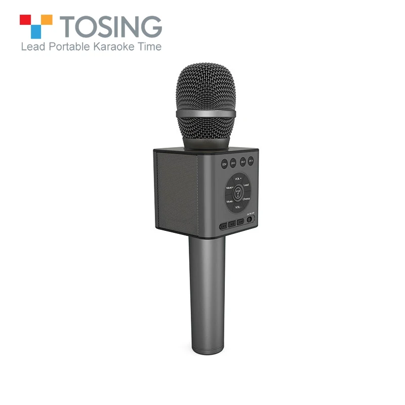Q9 Wireless Bluetooth Microphone Portable Karaoke Stereo USB Player KTV Black
