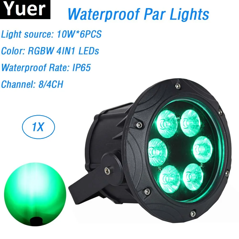 Водонепроницаемый Карманный Par 6X10W RGBW 4в1 наружные огни DMX512 управление для диско Dj