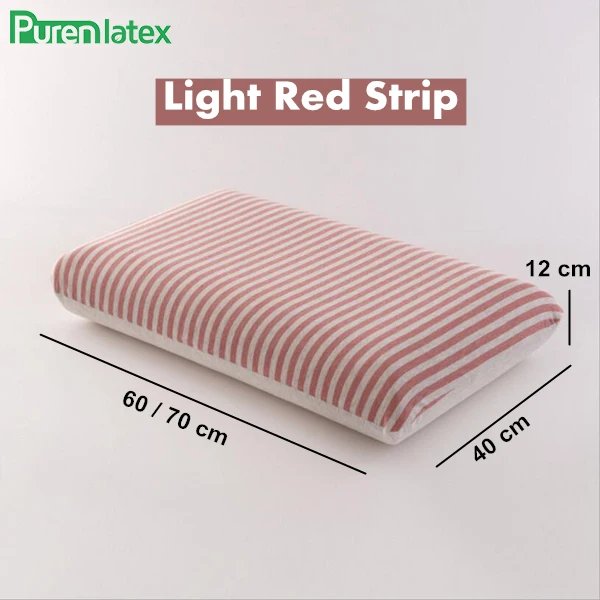 PurenLatex медленный отскок давления большой подушки пены памяти Ортопедические защиты шеи шейки полосы постельные принадлежности подушки для спины - Цвет: Light Red Strips